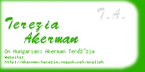 terezia akerman business card